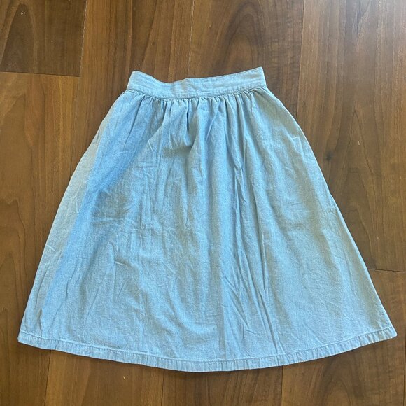 Madewell Chambray Button-Front Midi Skirt - Size XS - Picture 2 of 3
